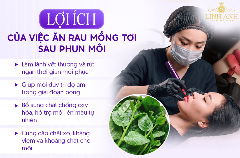 Rau mồng tơi tốt cho môi phun xăm