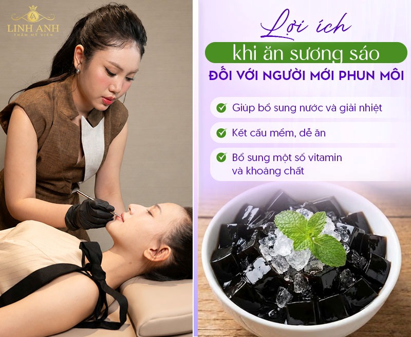 Xăm môi ăn sương sáo được không