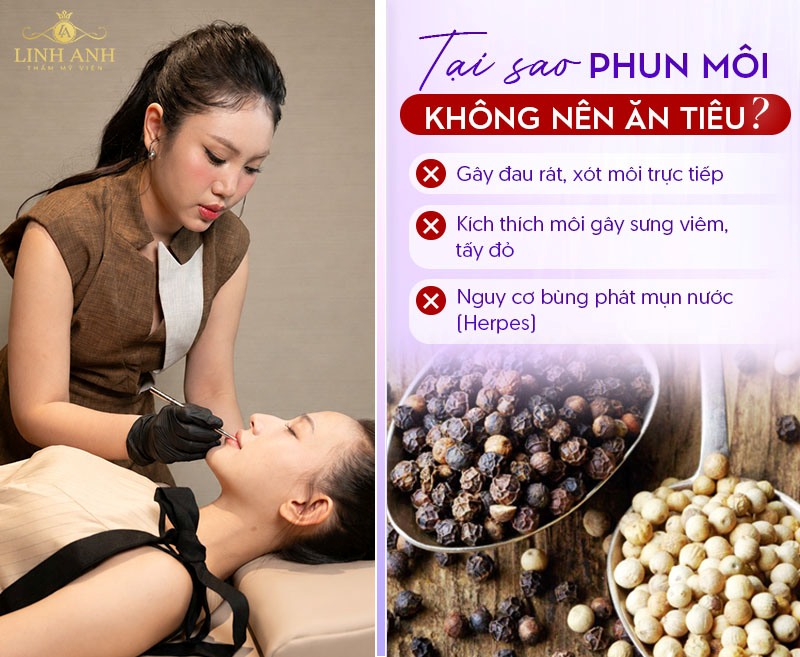Tiêu cay gây đau xót môi phun