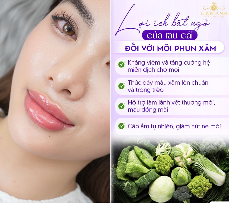 Phun môi ăn rau cải được không