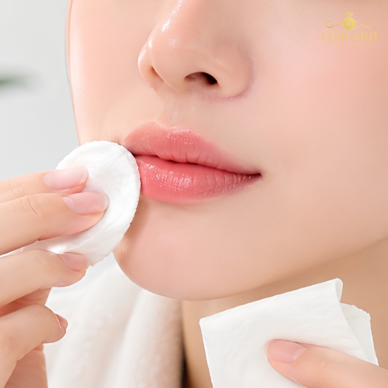 Chăm sóc môi khi bị chảy nước vàng
