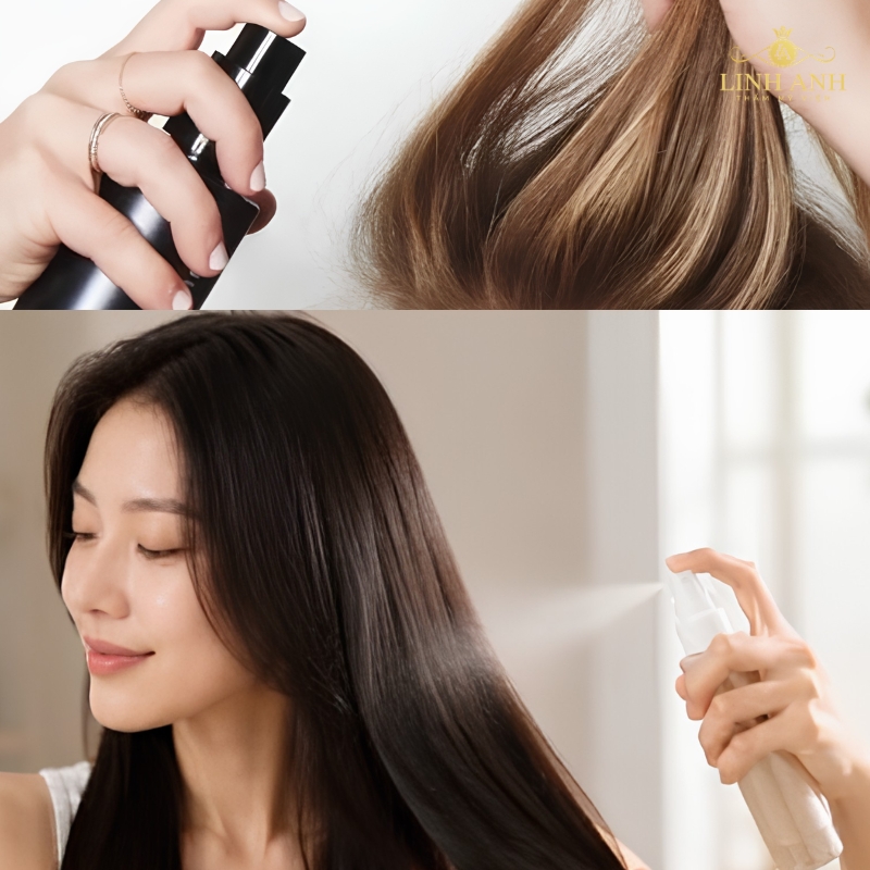 Dùng dầu gội khô sau phun mày