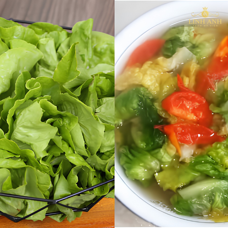 Ăn canh xà lách sau phun môi