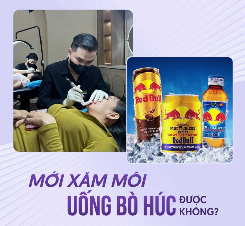 Phun môi uống bò húc được không