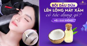 Bôi dầu dừa lên chân mày phun xăm