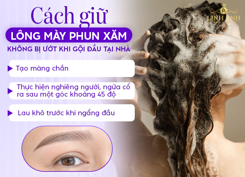 Cách giữ lông mày phun không bị ướt khi gội đầu
