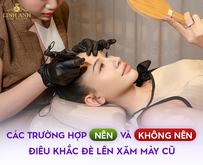 Điêu khắc đè lên mày phun xăm cũ