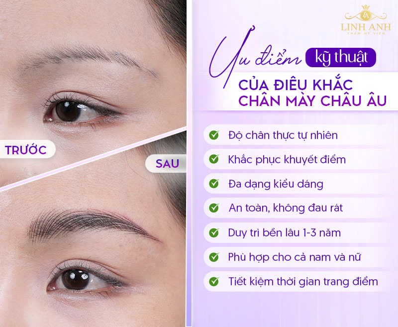 Ưu điểm của điêu khắc chân mày Châu Âu