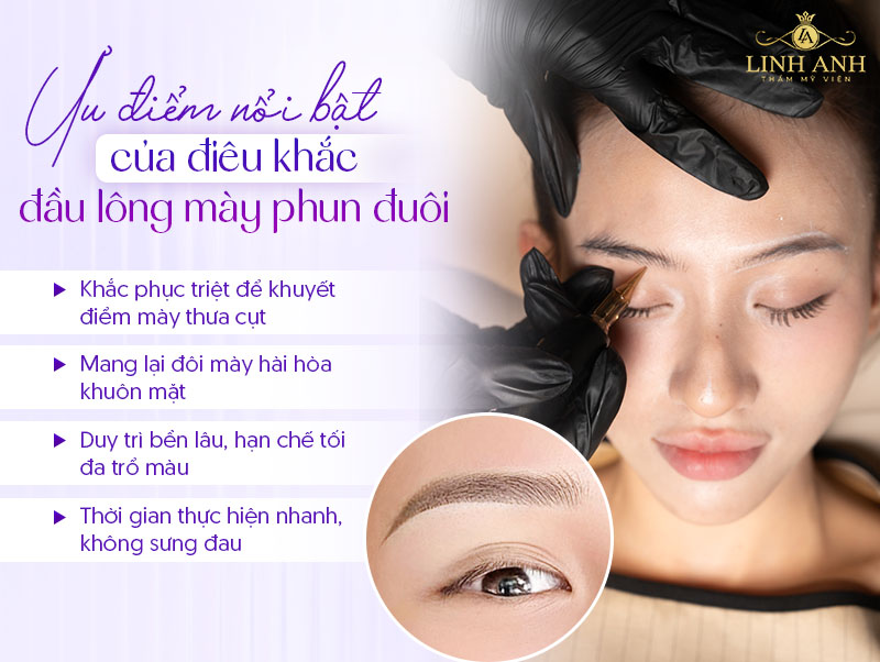 Ưu điểm điêu khắc đầu mày phun đuôi