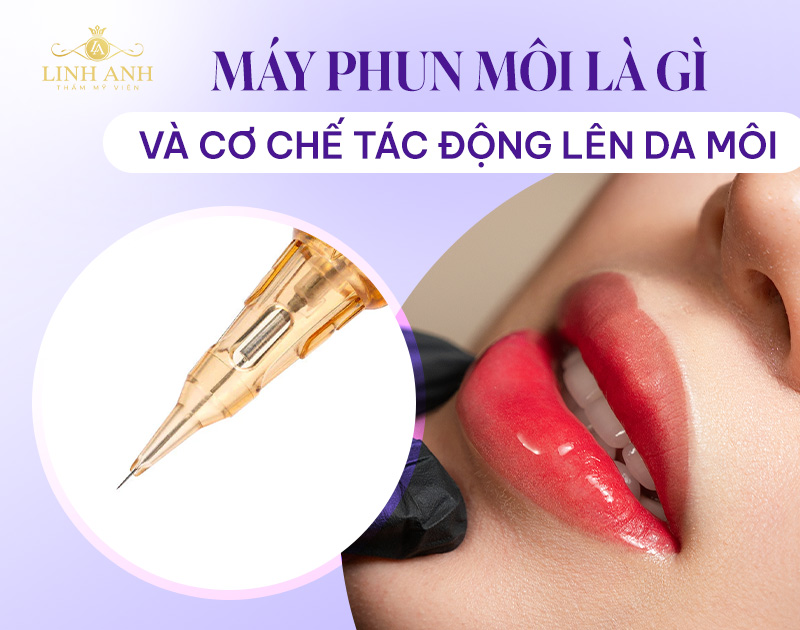 Máy phun tác động lên da môi