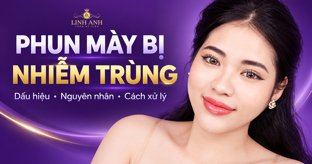 Phun xăm mày bị nhiễm trùng