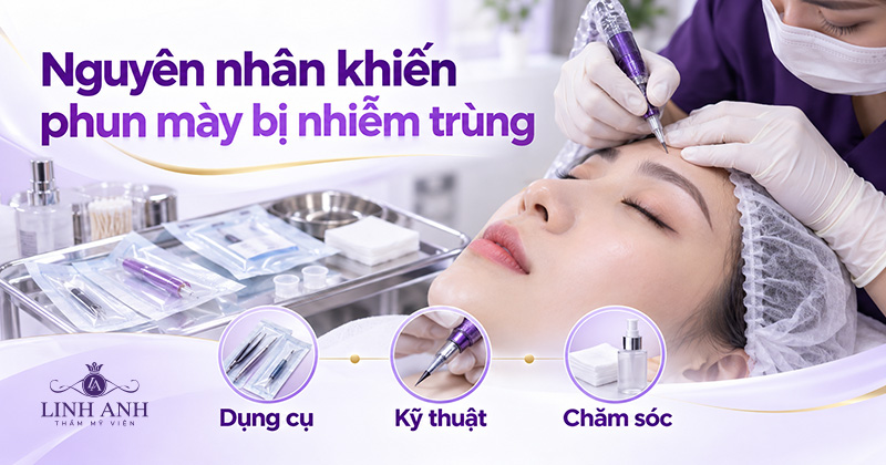 Nguyên nhân khiến xăm mày bị nhiễm trùng