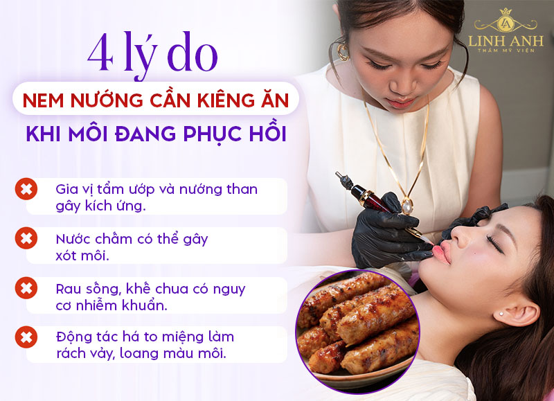 Phun môi ă nem nướng được không