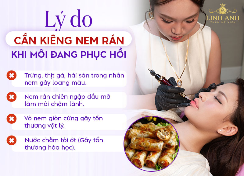 Phun môi ăn nem rán được không