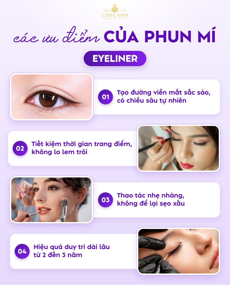 Phun Mí Eyeliner Là Gì? Ưu Điểm, Bảng Giá Và Cách Chăm Sóc Đúng Cách 9 Các ưu điểm của phun mí eyeliner
