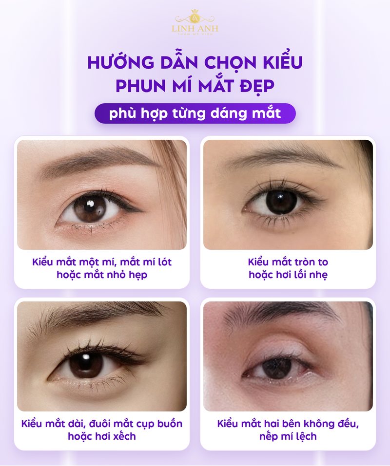 Các kiểu phun mí mắt đẹp tự nhiên và thịnh hành hiện nay 10 Cách chọn phù hợp các kiểu phun mí mắt đẹp theo dáng mắt