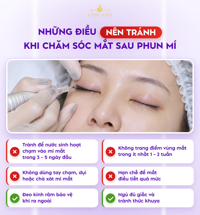 Cách chăm sóc mí mắt sau khi phun và một số LƯU Ý cần biết 20 Điều cần tránh sau phun mí