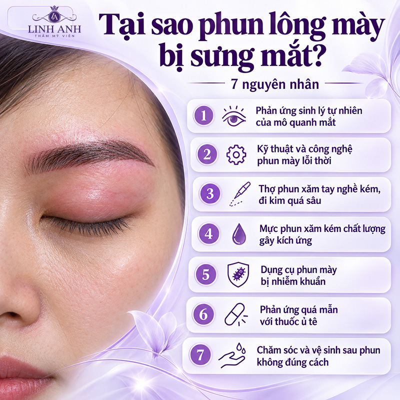 Phun lông mày bị sưng mắt: Nguyên nhân, cách khắc phục nhanh 14 phun mày bị sưng mắt