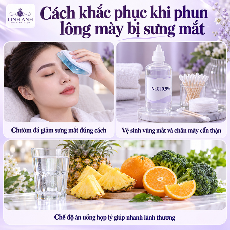 Phun lông mày bị sưng mắt: Nguyên nhân, cách khắc phục nhanh 15 Chườm mắt giảm sưng sau phun mày