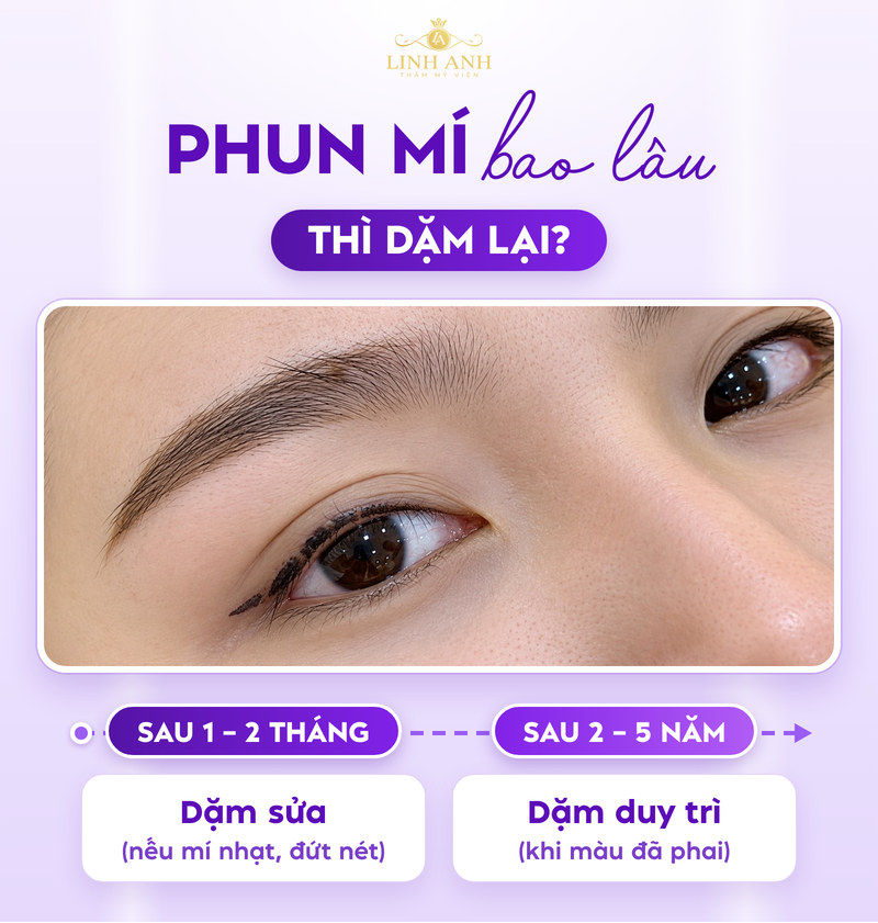 Phun mí bao lâu thì dặm lại? Bí quyết giữ màu mí bền lâu 14 Có thể dặm lại mí sau 1-2 tháng