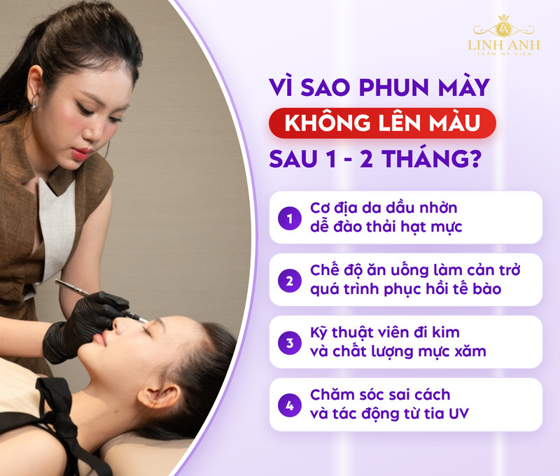 Phun mày không lên màu: Nguyên nhân và cách xử lý hiệu quả 8 Nguyên nhân phun mày không lên màu